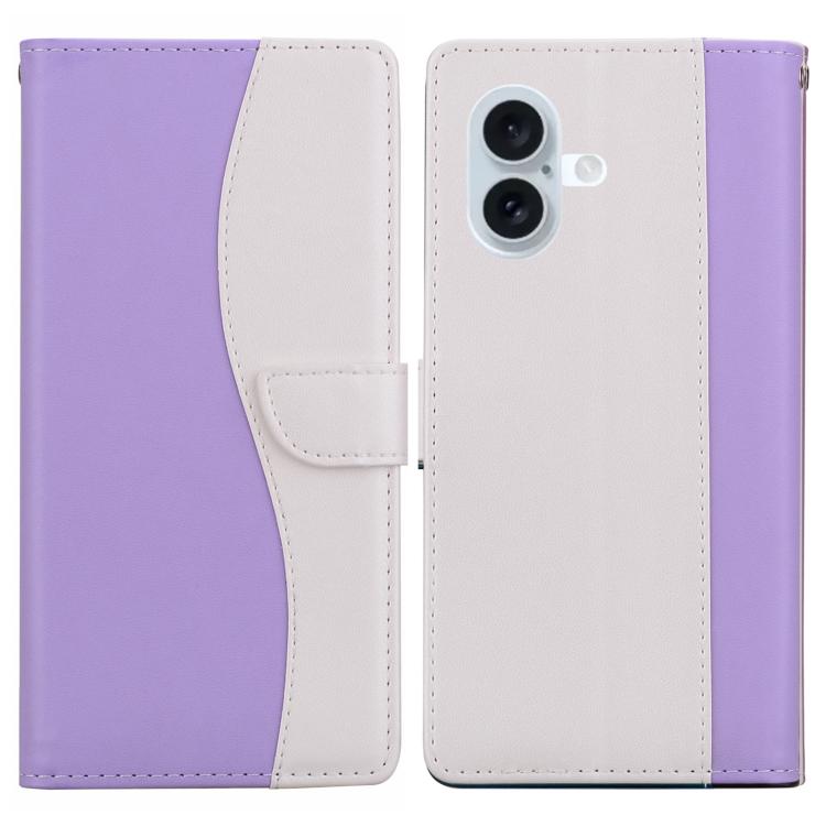 Embossed Two-Color Leather Phone Case, For iPhone 16 Plus, For iPhone 16, For iPhone 15 Pro Max