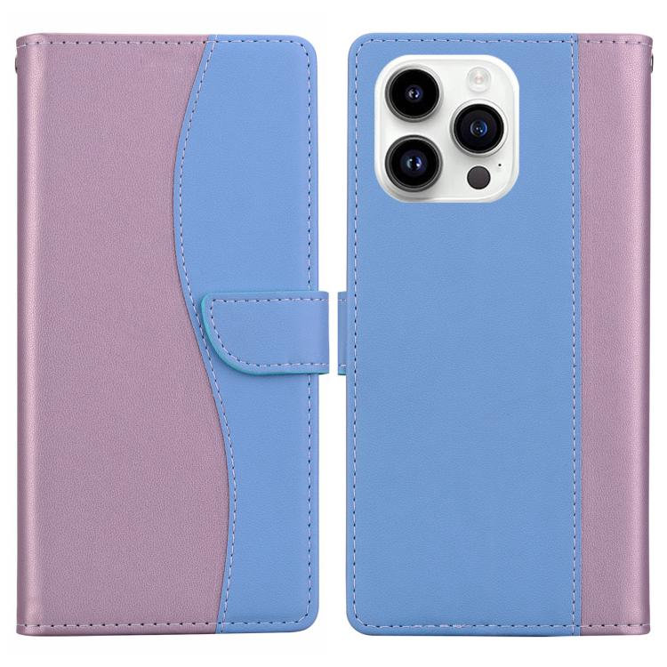 Embossed Two-Color Leather Phone Case, For iPhone 16 Plus, For iPhone 16, For iPhone 15 Pro Max