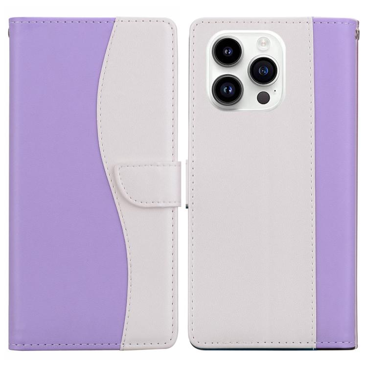 Embossed Two-Color Leather Phone Case, For iPhone 16 Plus, For iPhone 16, For iPhone 15 Pro Max
