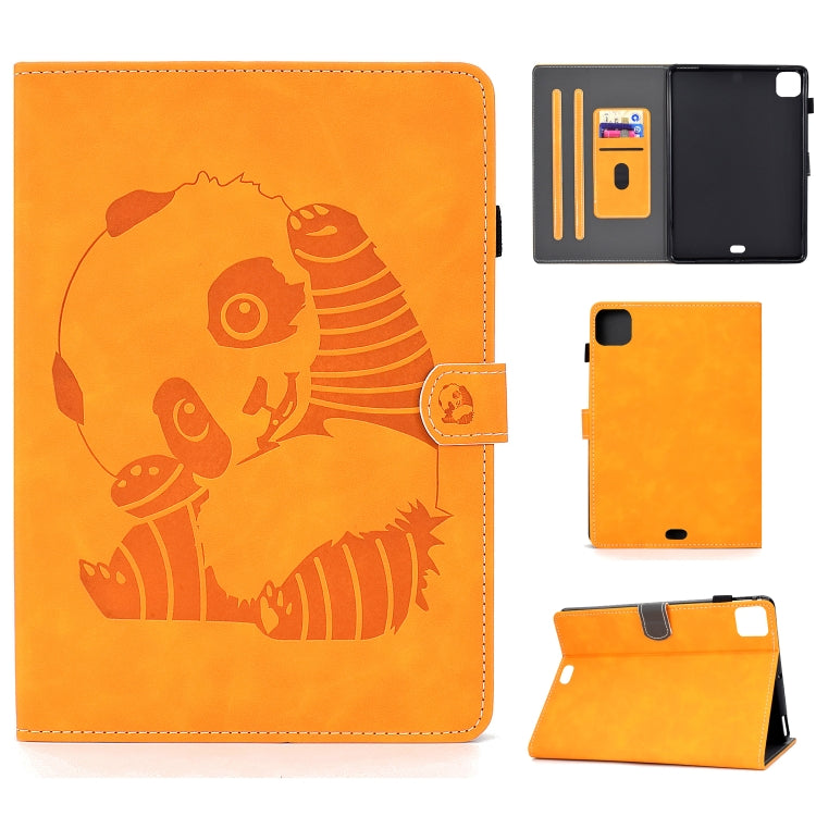 Étui à rabat horizontal en cuir PU avec motif ours en relief, support, fente pour carte et bande antidérapante, pour iPad Air 2022/2020 10.9