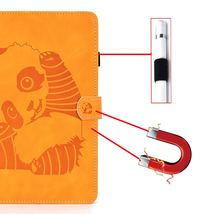Étui à rabat horizontal en cuir PU avec motif ours en relief, support, fente pour carte et bande antidérapante, pour iPad Air 2022/2020 10.9