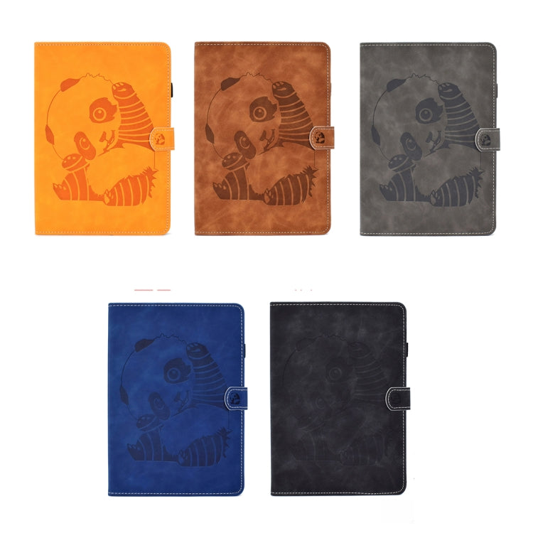 Étui à rabat horizontal en cuir PU avec motif ours en relief, support, fente pour carte et bande antidérapante, pour iPad Air 2022/2020 10.9