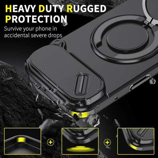 iPhone Air case with magnetic ring holder and camera shield protection detail
