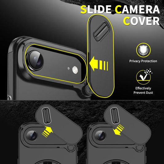 Close-up of sliding camshield feature protecting iPhone Air camera module