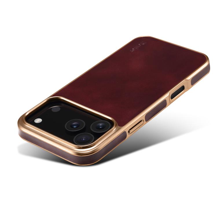 Denior Oil Wax Leather Electroplating Phone Case, For iPhone 17 Pro Max, For iPhone 17 Pro