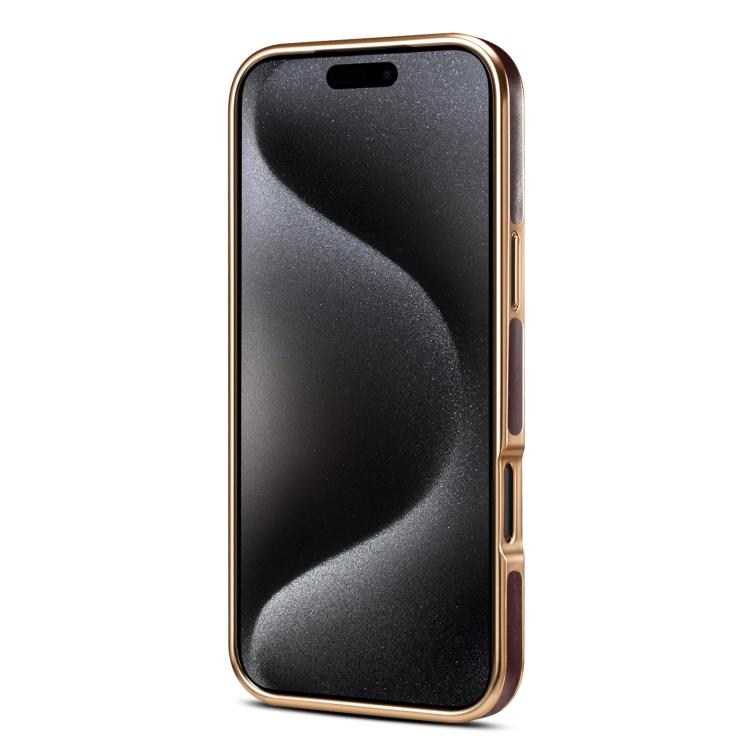 Denior Oil Wax Leather Electroplating Phone Case, For iPhone 17 Pro Max, For iPhone 17 Pro