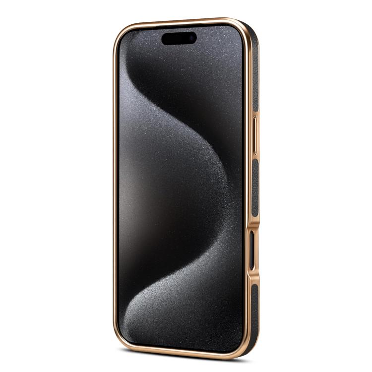 Denior Cowhide Leather Plating Phone Case, For iPhone 17 Pro Max, For iPhone 17 Pro