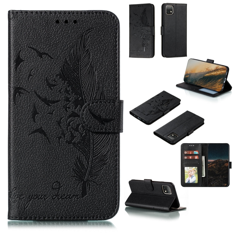 Feather Pattern Litchi Texture Horizontal Flip Leather Case with Wallet & Holder & Card Slots, For LG K41S / K51S, For LG K61, For Huawei Enjoy 20, For Motorola Moto G Stylus