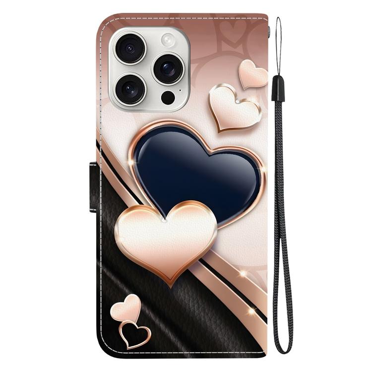 Crystal Texture Colored Drawing Leather Phone Case, For iPhone 16 Pro, For iPhone 16 Plus