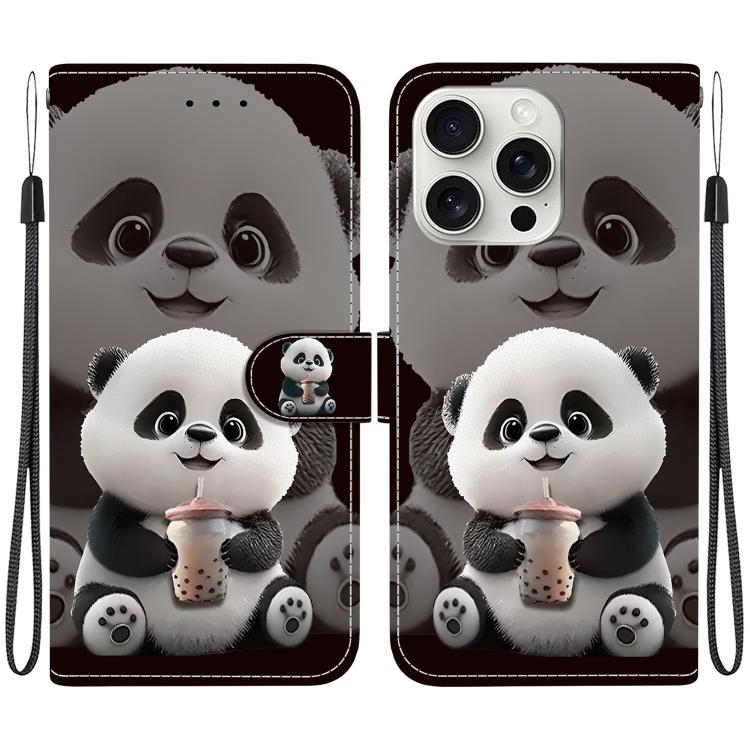 Crystal Texture Colored Drawing Leather Phone Case, For iPhone 16 Pro, For iPhone 16 Plus
