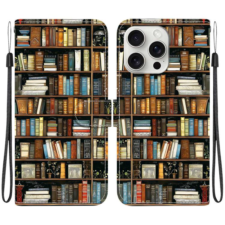 Crystal Texture Colored Drawing Leather Phone Case, For iPhone 16 Pro, For iPhone 16 Plus