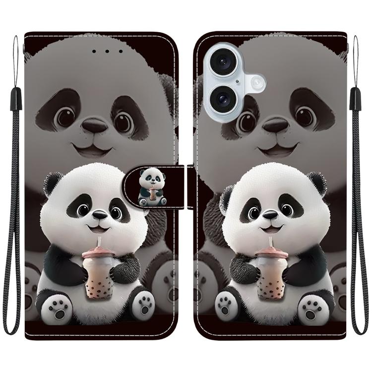 Crystal Texture Colored Drawing Leather Phone Case, For iPhone 16 Pro, For iPhone 16 Plus