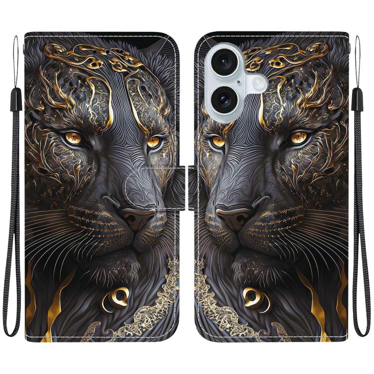 Crystal Texture Colored Drawing Leather Phone Case, For iPhone 16 Pro, For iPhone 16 Plus