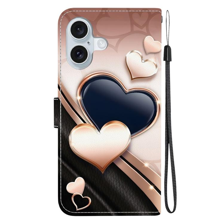 Crystal Texture Colored Drawing Leather Phone Case, For iPhone 16, For iPhone 15 Pro Max