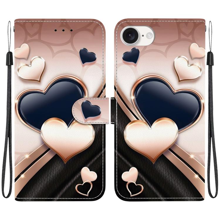 Crystal Texture Colored Drawing Leather Phone Case, For iPhone 16e, For iPhone 16 Pro Max