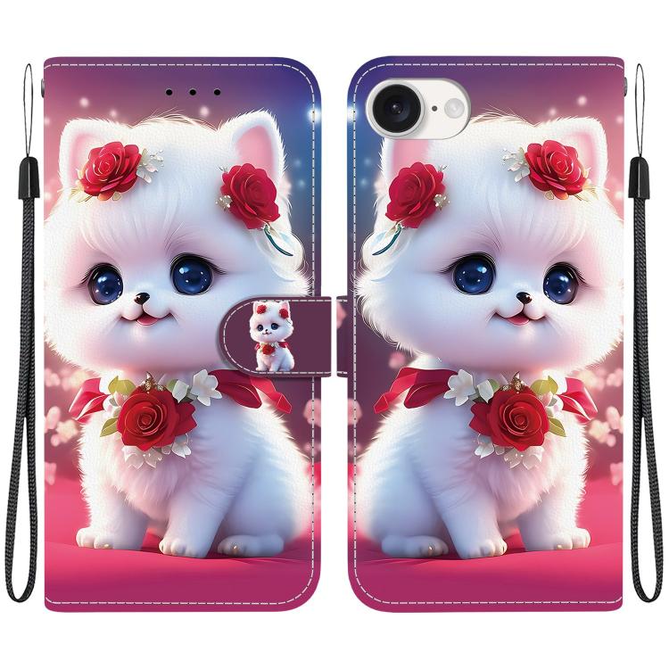 Crystal Texture Colored Drawing Leather Phone Case, For iPhone 16e, For iPhone 16 Pro Max