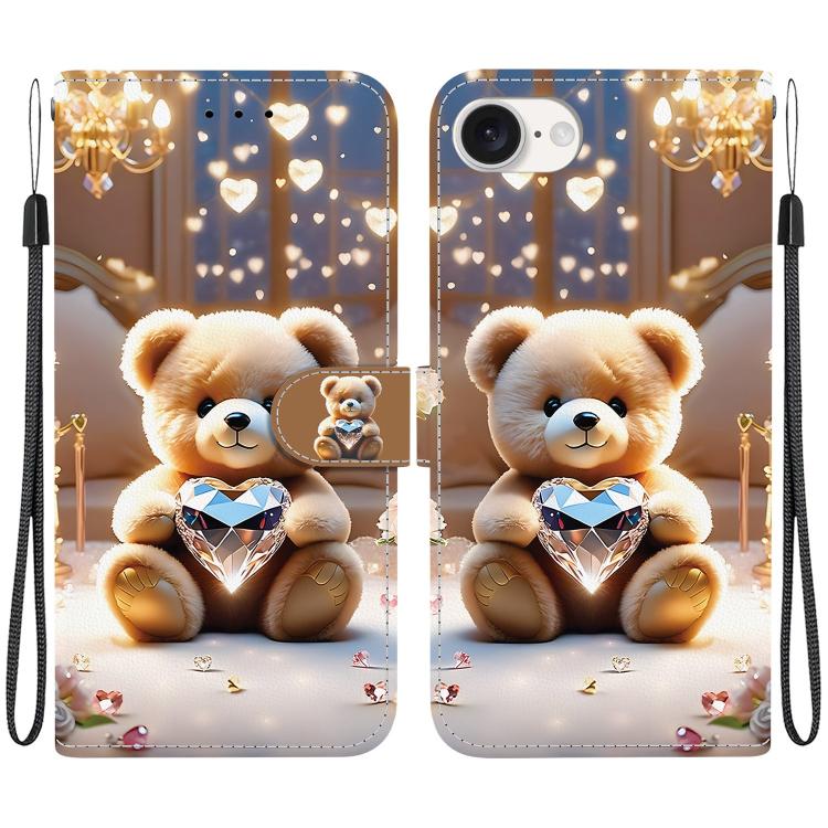 Crystal Texture Colored Drawing Leather Phone Case, For iPhone 16e, For iPhone 16 Pro Max