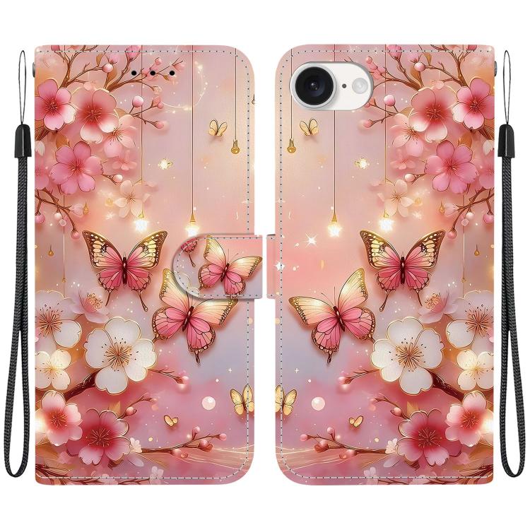 Crystal Texture Colored Drawing Leather Phone Case, For iPhone 16e, For iPhone 16 Pro Max