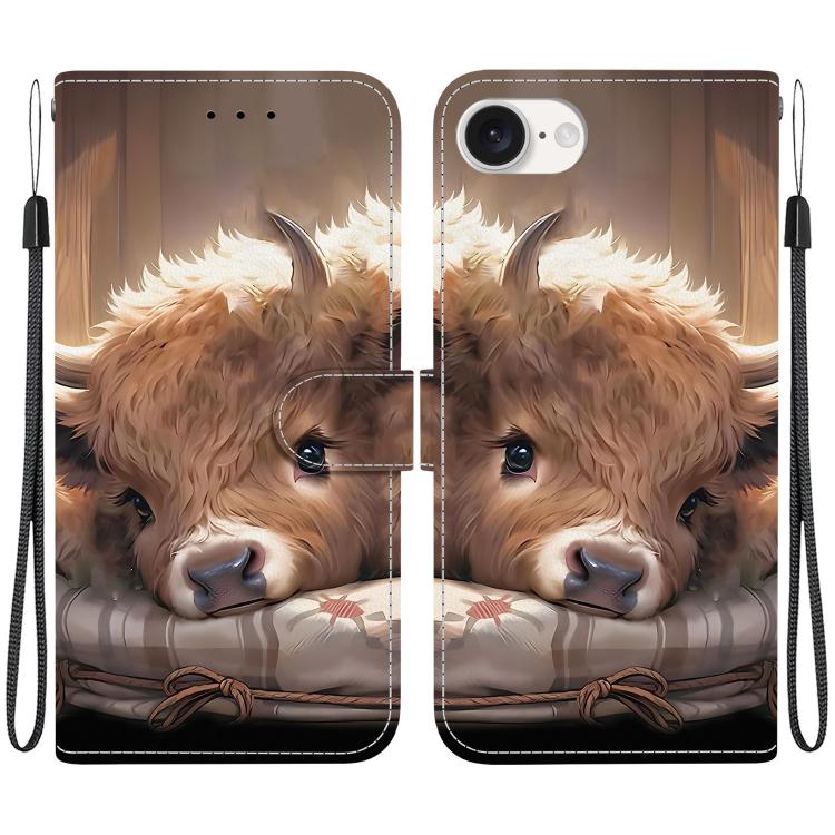 Crystal Texture Colored Drawing Leather Phone Case, For iPhone 16e, For iPhone 16 Pro Max