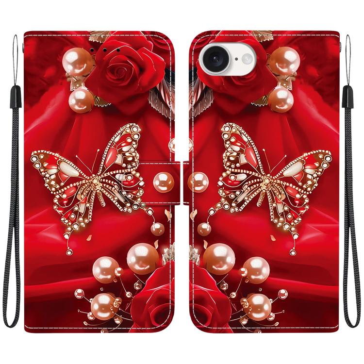Crystal Texture Colored Drawing Leather Phone Case, For iPhone 16e, For iPhone 16 Pro Max