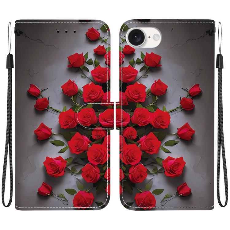 Crystal Texture Colored Drawing Leather Phone Case, For iPhone 16e, For iPhone 16 Pro Max