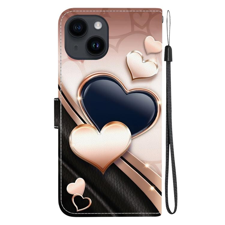 Crystal Texture Colored Drawing Leather Phone Case, For iPhone 15, For iPhone 14 Plus
