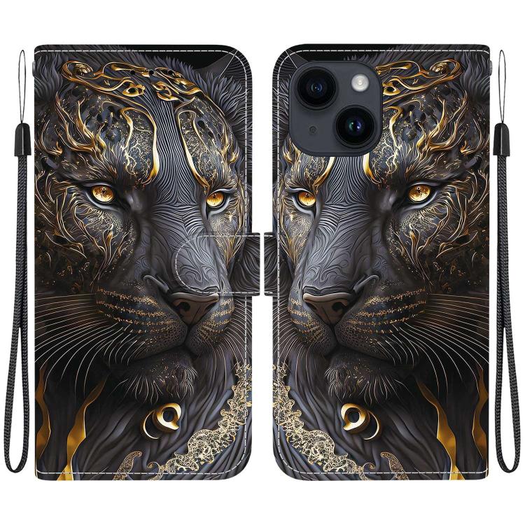 Crystal Texture Colored Drawing Leather Phone Case, For iPhone 14, For iPhone 14 Pro