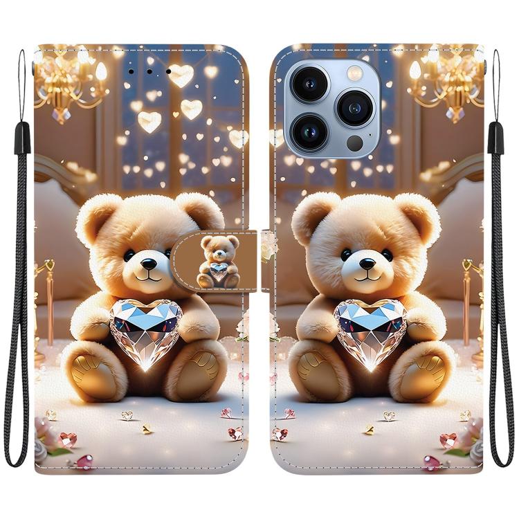 Crystal Texture Colored Drawing Leather Phone Case, For iPhone 14 Pro Max, For iPhone SE 2022 / SE 2020 / 8 / 7