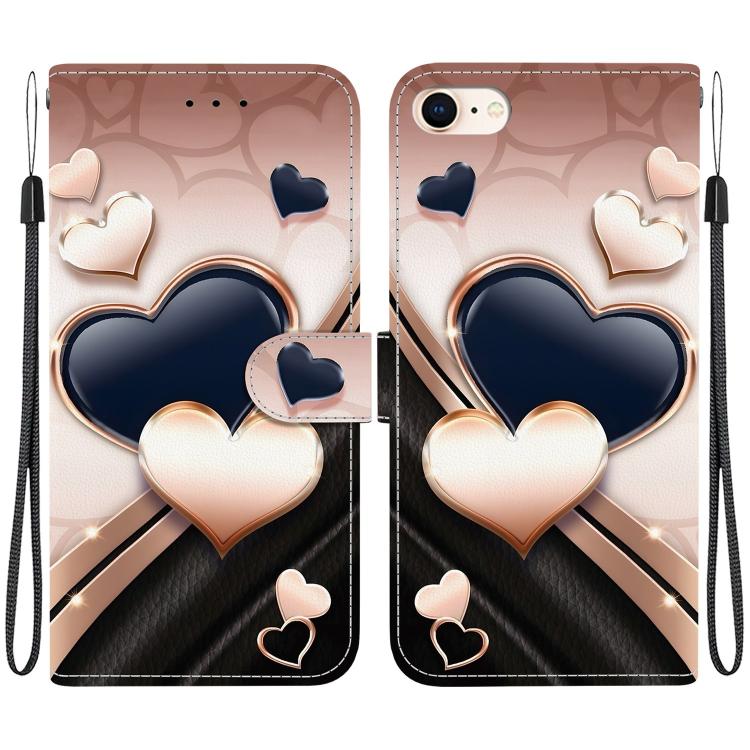 Crystal Texture Colored Drawing Leather Phone Case, For iPhone 14 Pro Max, For iPhone SE 2022 / SE 2020 / 8 / 7