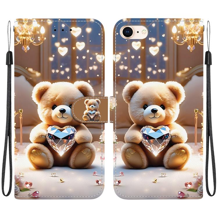 Crystal Texture Colored Drawing Leather Phone Case, For iPhone 14 Pro Max, For iPhone SE 2022 / SE 2020 / 8 / 7