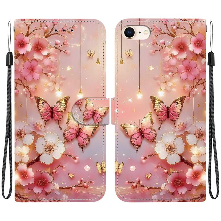 Crystal Texture Colored Drawing Leather Phone Case, For iPhone 14 Pro Max, For iPhone SE 2022 / SE 2020 / 8 / 7