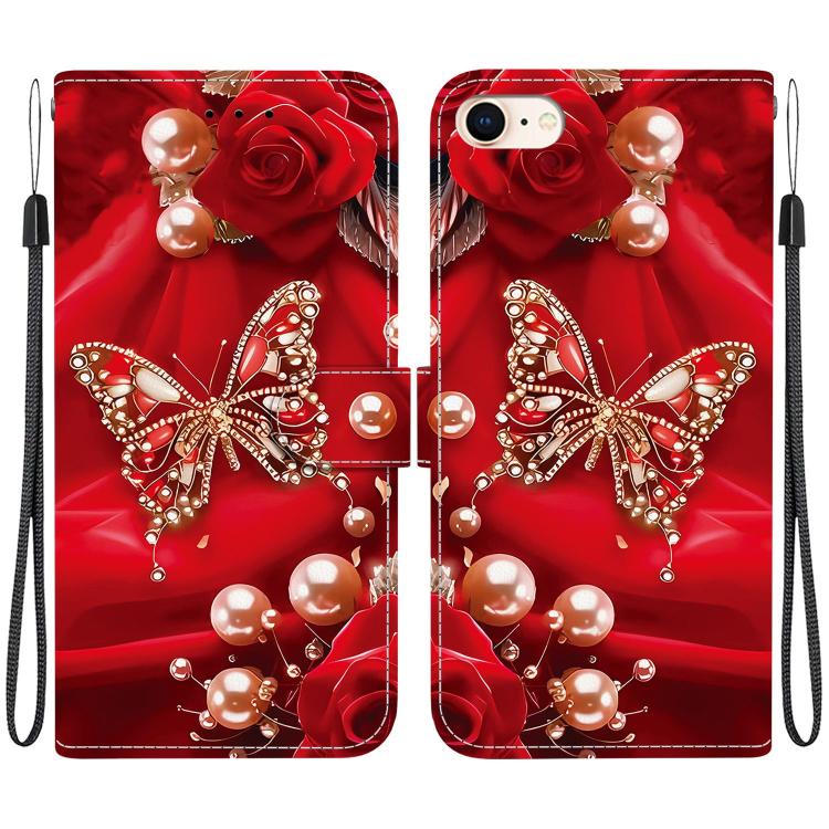 Crystal Texture Colored Drawing Leather Phone Case, For iPhone 14 Pro Max, For iPhone SE 2022 / SE 2020 / 8 / 7