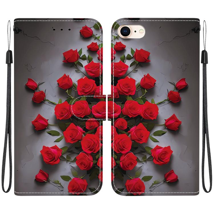 Crystal Texture Colored Drawing Leather Phone Case, For iPhone 14 Pro Max, For iPhone SE 2022 / SE 2020 / 8 / 7