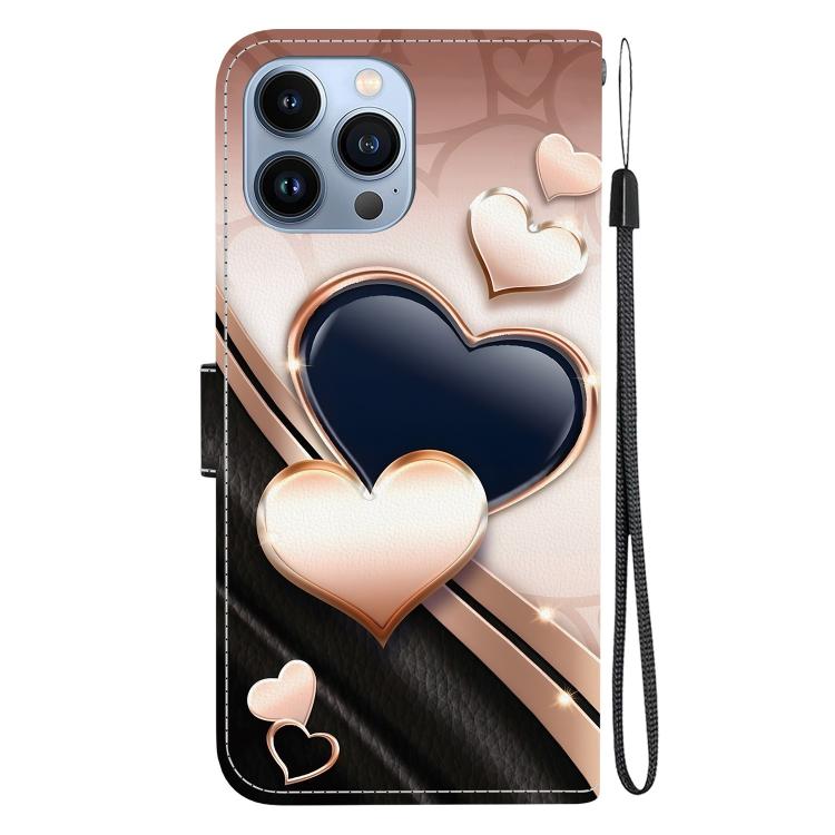 Crystal Texture Colored Drawing Leather Phone Case, For iPhone 13 Pro Max, For iPhone 13 Pro