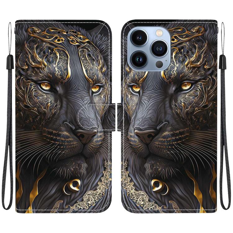 Crystal Texture Colored Drawing Leather Phone Case, For iPhone 13, For iPhone 12 / 12 Pro