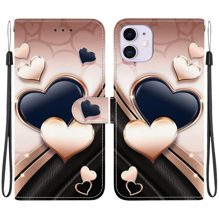 Crystal Texture Colored Drawing Leather Phone Case, For iPhone 11, For iPhone 11 Pro