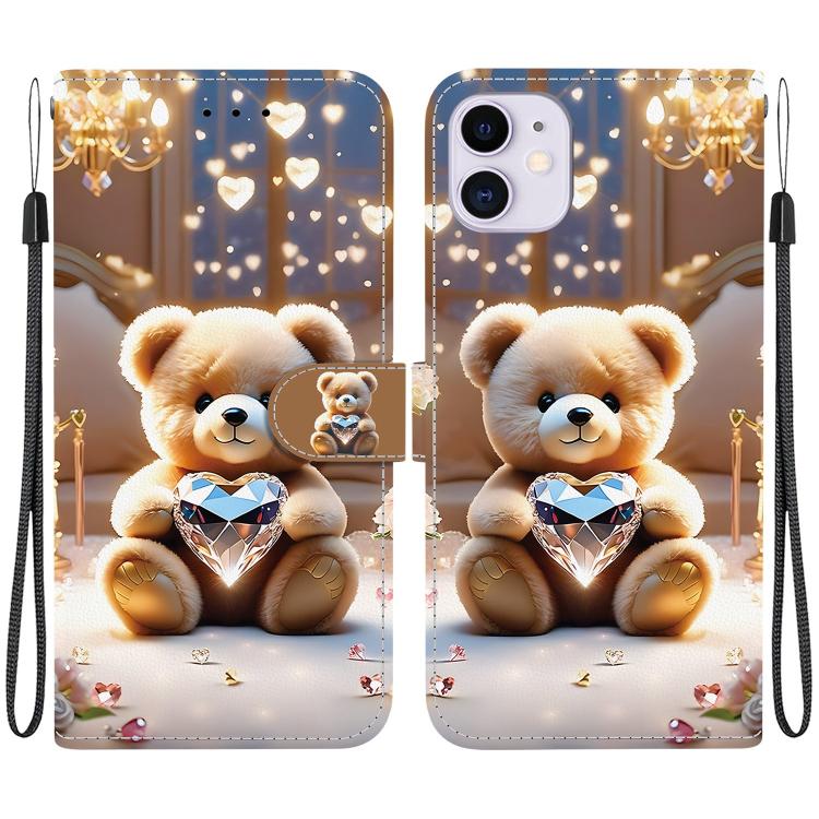 Crystal Texture Colored Drawing Leather Phone Case, For iPhone 11, For iPhone 11 Pro