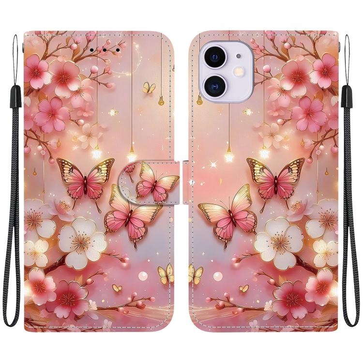 Crystal Texture Colored Drawing Leather Phone Case, For iPhone 11, For iPhone 11 Pro