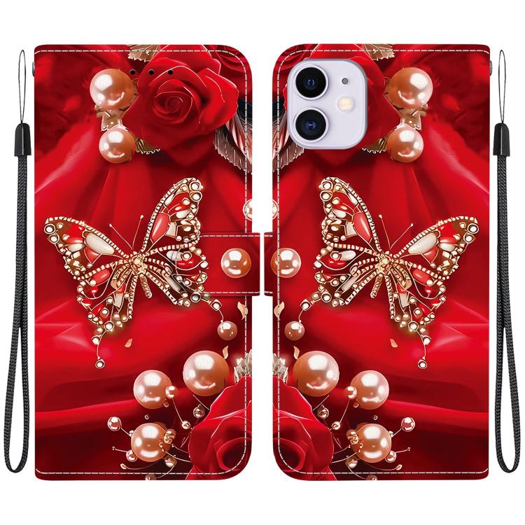 Crystal Texture Colored Drawing Leather Phone Case, For iPhone 11, For iPhone 11 Pro