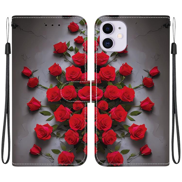 Crystal Texture Colored Drawing Leather Phone Case, For iPhone 11, For iPhone 11 Pro