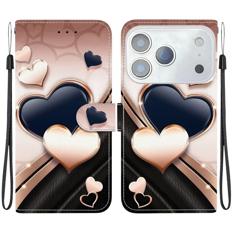 Crystal Texture Colored Drawing Leather Phone Case, For iPhone 17 Pro Max, For iPhone 17 Pro