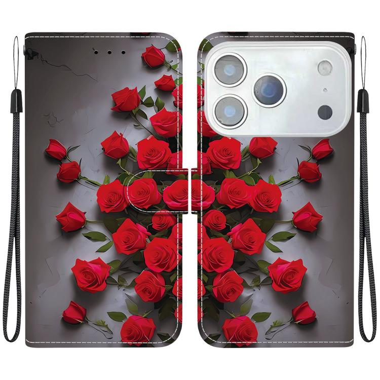 Crystal Texture Colored Drawing Leather Phone Case, For iPhone 17 Pro Max, For iPhone 17 Pro