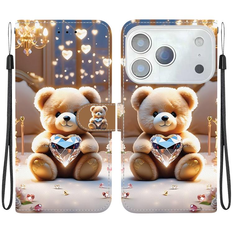 Crystal Texture Colored Drawing Leather Phone Case, For iPhone 17 Pro Max, For iPhone 17 Pro
