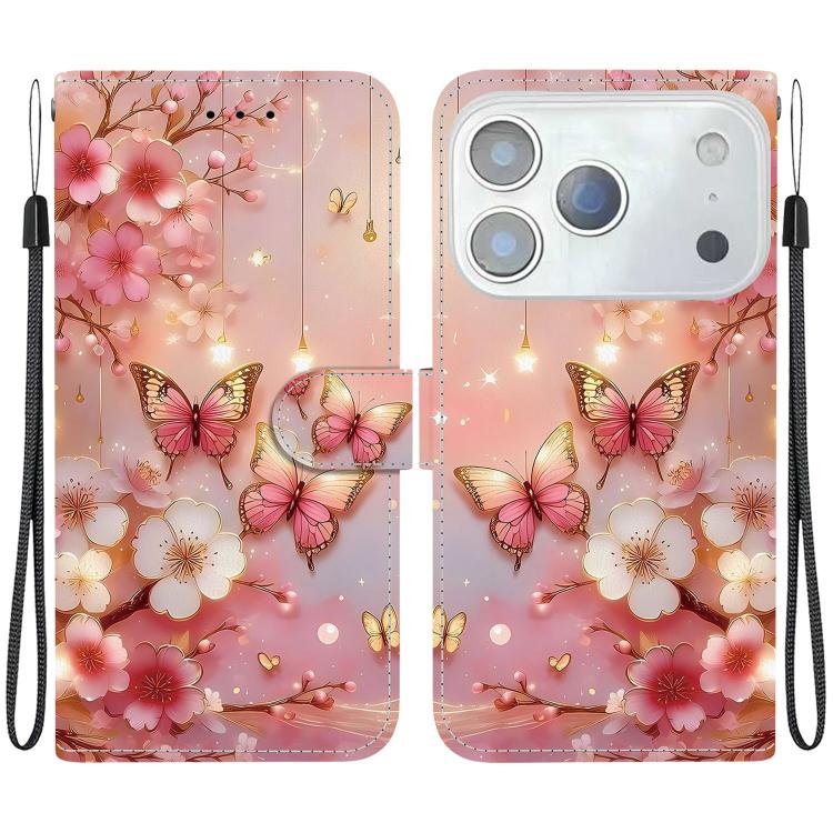 Crystal Texture Colored Drawing Leather Phone Case, For iPhone 17 Pro Max, For iPhone 17 Pro