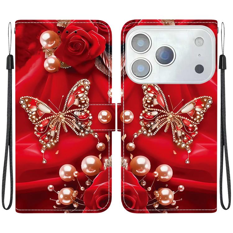 Crystal Texture Colored Drawing Leather Phone Case, For iPhone 17 Pro Max, For iPhone 17 Pro