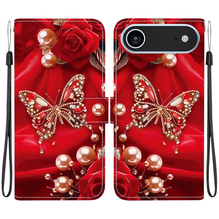 Crystal Texture Colored Drawing Leather Phone Case, For iPhone 17, For iPhone 17 Air