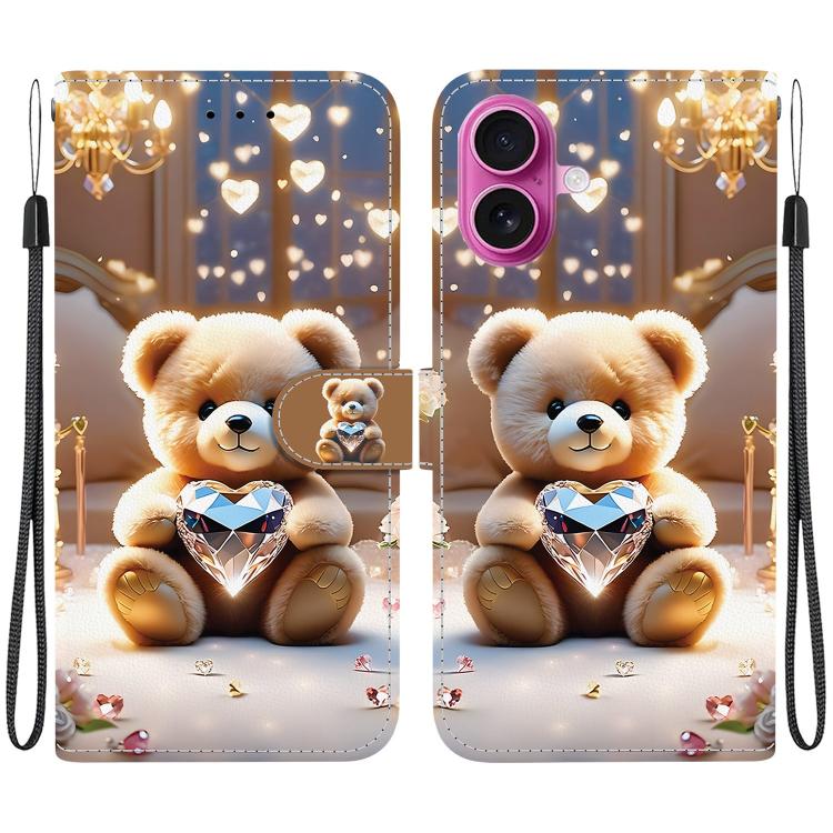 Crystal Texture Colored Drawing Leather Phone Case, For iPhone 17, For iPhone 17 Air