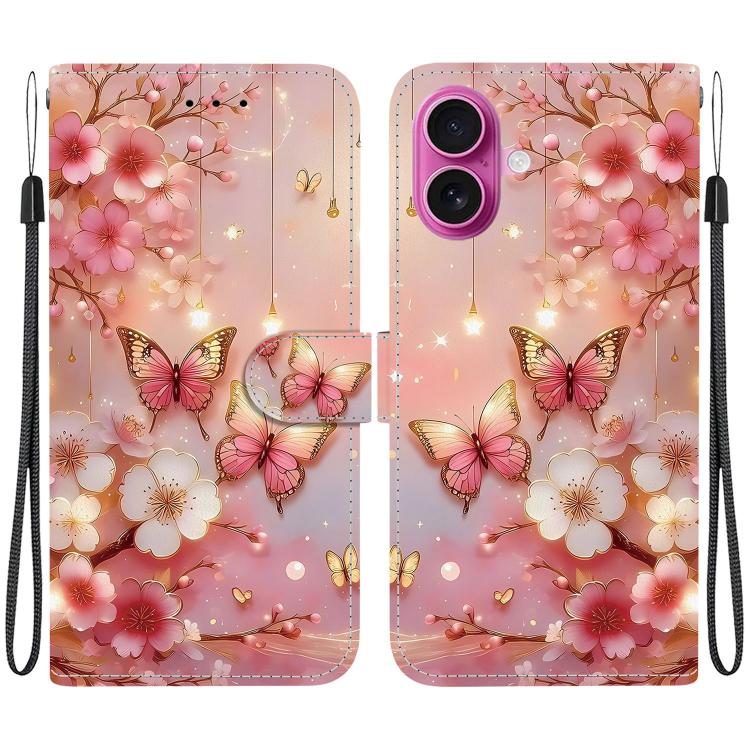 Crystal Texture Colored Drawing Leather Phone Case, For iPhone 17, For iPhone 17 Air