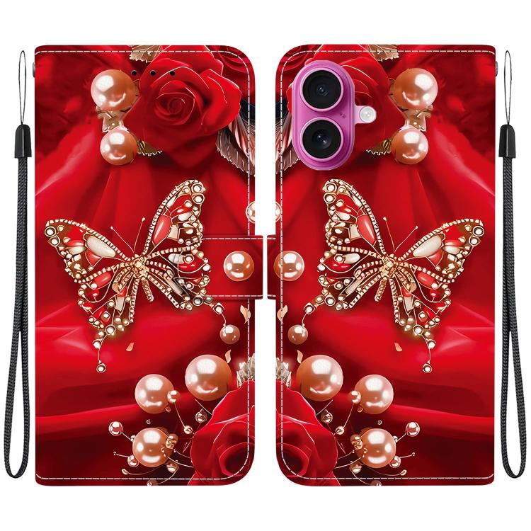 Crystal Texture Colored Drawing Leather Phone Case, For iPhone 17, For iPhone 17 Air