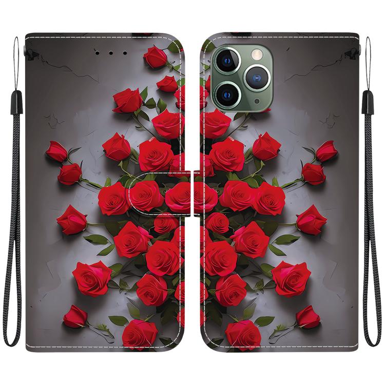 Crystal Texture Colored Drawing Leather Phone Case, For iPhone 12 Pro Max, For iPhone 11 Pro Max